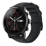 Bracelet de montre en cuir véritable ciré à l'huile, pour Amazfit GTR 47mm / Pace / Stratos, pour Amazfit 2 Stratos, pour Ticwatch Pro / E2 / S2, pour Pebble Gen 1, pour Pebble Time