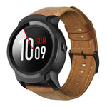 Bracelet de montre en cuir véritable ciré à l'huile, pour Amazfit GTR 47mm / Pace / Stratos, pour Amazfit 2 Stratos, pour Ticwatch Pro / E2 / S2, pour Pebble Gen 1, pour Pebble Time