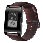 Bracelet de montre en cuir véritable ciré à l'huile, pour Amazfit GTR 47mm / Pace / Stratos, pour Amazfit 2 Stratos, pour Ticwatch Pro / E2 / S2, pour Pebble Gen 1, pour Pebble Time