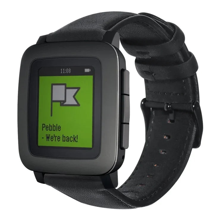 Bracelet de montre en cuir véritable ciré à l'huile, pour Amazfit GTR 47mm / Pace / Stratos, pour Amazfit 2 Stratos, pour Ticwatch Pro / E2 / S2, pour Pebble Gen 1, pour Pebble Time