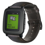 Bracelet de montre en cuir véritable ciré à l'huile, pour Amazfit GTR 47mm / Pace / Stratos, pour Amazfit 2 Stratos, pour Ticwatch Pro / E2 / S2, pour Pebble Gen 1, pour Pebble Time