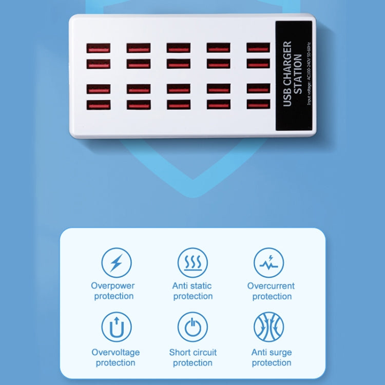 Station de charge USB 20 ports de bureau
