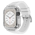 Bande de montre en silicone avec boîtier en polycarbonate transparent, pour Apple Watch Series 8&7 45mm