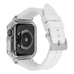 Bande de montre en silicone avec boîtier en polycarbonate transparent, pour Apple Watch Series 8&7 45mm