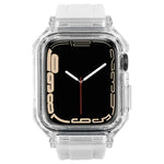 Bande de montre en silicone avec boîtier en polycarbonate transparent, pour Apple Watch Series 8&7 45mm