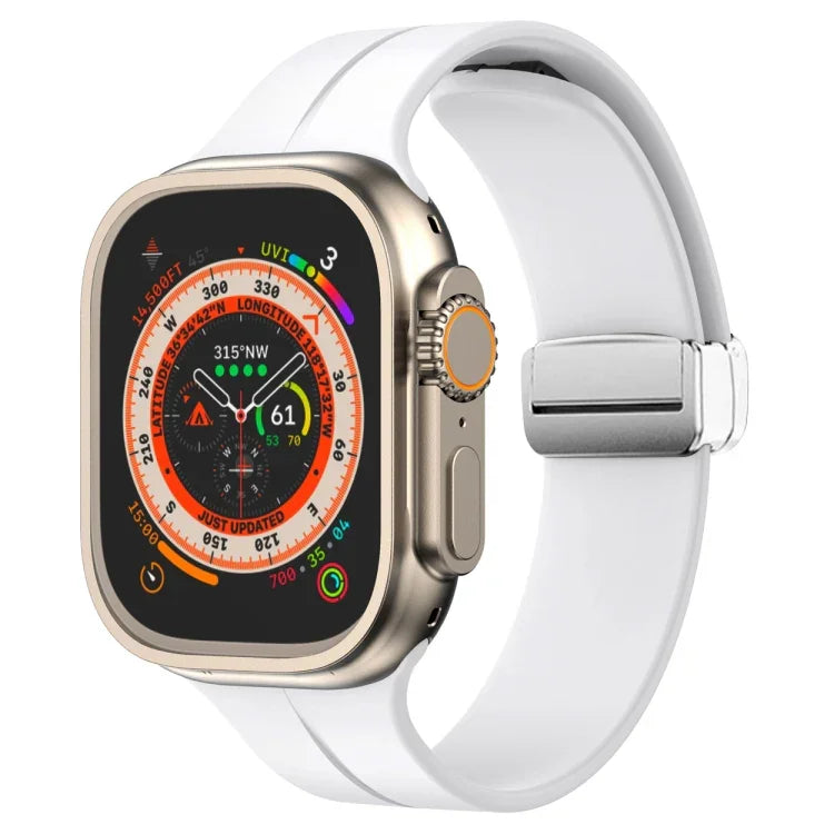 Bracelet de montre en silicone à fermoir aimanté, pour Apple Watch Series 8&7 45mm, pour Apple Watch Series 8&7 41mm