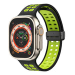 Bracelet de montre en silicone à trous carrés avec fermoir pliant magnétique, pour Apple Watch Series 8&7 45mm, pour Apple Watch Series 8&7 41mm
