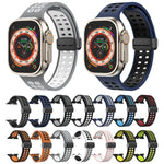 Bracelet de montre en silicone à trous carrés avec fermoir pliant magnétique, pour Apple Watch Series 8&7 45mm, pour Apple Watch Series 8&7 41mm