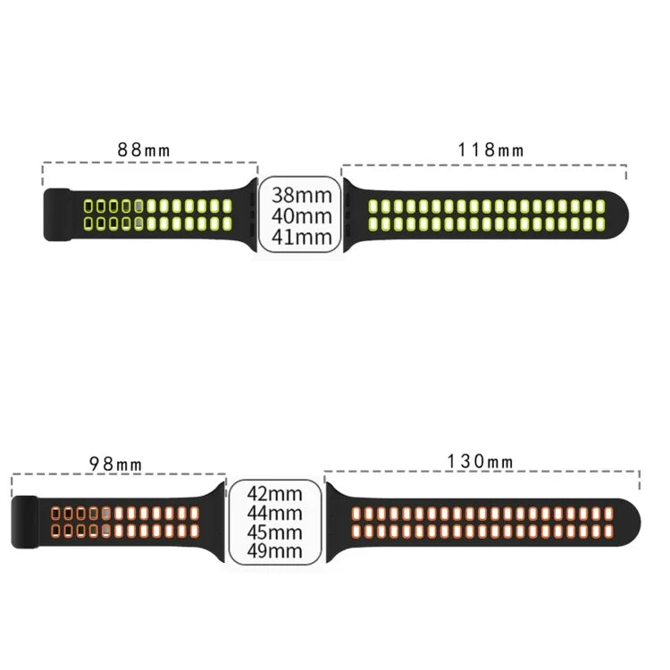 Bracelet de montre en silicone à trous carrés avec fermoir pliant magnétique, pour Apple Watch Series 8&7 45mm, pour Apple Watch Series 8&7 41mm