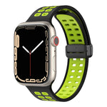 Bracelet de montre en silicone à trous carrés avec fermoir pliant magnétique, pour Apple Watch Series 8&7 45mm, pour Apple Watch Series 8&7 41mm