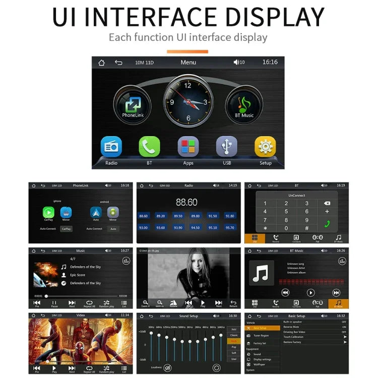 B5300 Lecteur MP5 Bluetooth de voiture sans fil CarPlay 7 pouces, prend en charge l'interconnexion de téléphone portable, B5300