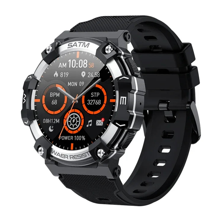 Montre connectée PG666 avec écran TFT de 1,39 pouce, appels Bluetooth et surveillance de la fréquence cardiaque et de la pression artérielle.