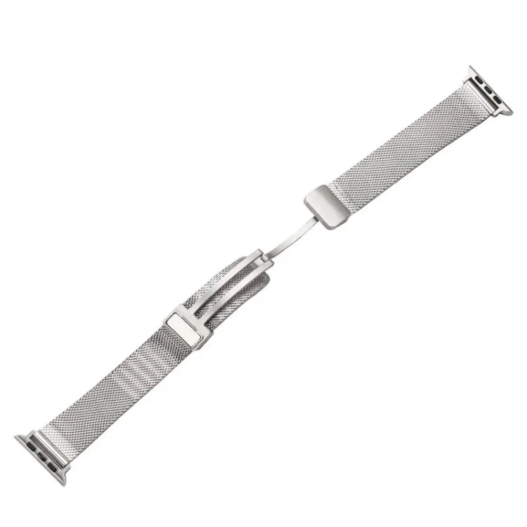 Bracelet de montre en métal à boucle pliante milanaise, Pour Apple Watch Series 8&7 45mm, Pour Apple Watch Series 8&7 41mm