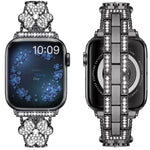 Bracelet de montre diamant trèfle à 3 feuilles, pour Apple Watch Series 8&7 45mm, pour Apple Watch Series 8&7 41mm