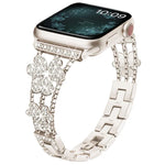 Bracelet de montre diamant trèfle à 3 feuilles, pour Apple Watch Series 8&7 45mm, pour Apple Watch Series 8&7 41mm