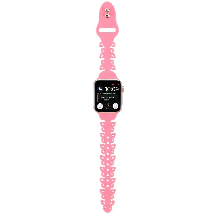 Bracelet de montre en silicone évidé papillon, pour Apple Watch Series 8&7 45mm, pour Apple Watch Series 8&7 41mm