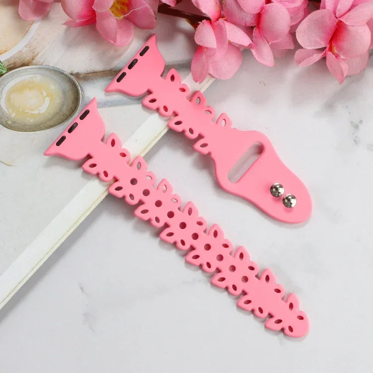 Bracelet de montre en silicone évidé papillon, pour Apple Watch Series 8&7 45mm, pour Apple Watch Series 8&7 41mm