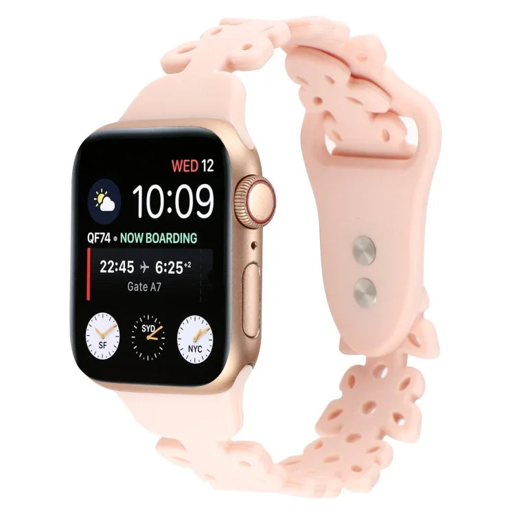 Bracelet de montre en silicone évidé papillon, pour Apple Watch Series 8&7 45mm, pour Apple Watch Series 8&7 41mm