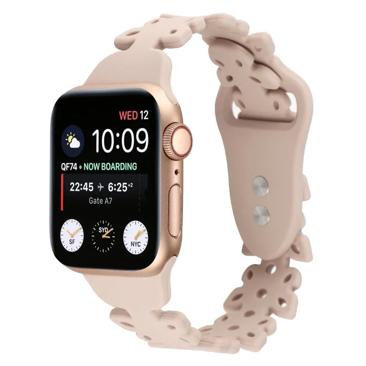 Bracelet de montre en silicone évidé papillon, pour Apple Watch Series 8&7 45mm, pour Apple Watch Series 8&7 41mm