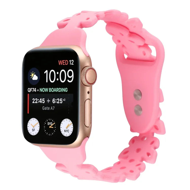 Bracelet de montre en silicone évidé papillon, pour Apple Watch Series 8&7 45mm, pour Apple Watch Series 8&7 41mm