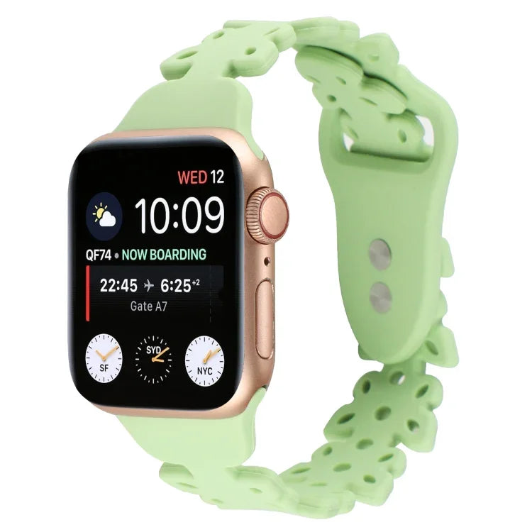 Bracelet de montre en silicone évidé papillon, pour Apple Watch Series 8&7 45mm, pour Apple Watch Series 8&7 41mm