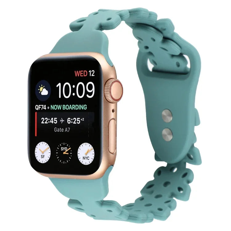 Bracelet de montre en silicone évidé papillon, pour Apple Watch Series 8&7 45mm, pour Apple Watch Series 8&7 41mm