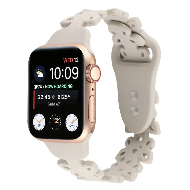 Bracelet de montre en silicone évidé papillon, pour Apple Watch Series 8&7 45mm, pour Apple Watch Series 8&7 41mm