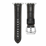 Bracelet de montre en cuir véritable à boucle argentée, Pour Apple Watch Series 8&7 45mm, Pour Apple Watch Series 8&7 41mm