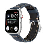 Bracelet de montre en cuir véritable à boucle argentée, Pour Apple Watch Series 8&7 45mm, Pour Apple Watch Series 8&7 41mm