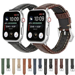 Bracelet de montre en cuir véritable à boucle argentée, Pour Apple Watch Series 8&7 45mm, Pour Apple Watch Series 8&7 41mm