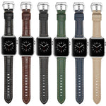 Bracelet de montre en cuir véritable à boucle argentée, Pour Apple Watch Series 8&7 45mm, Pour Apple Watch Series 8&7 41mm