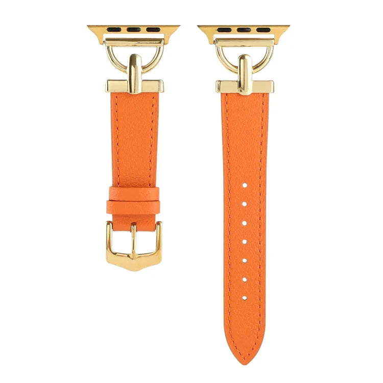 Bracelet de Montre en Cuir Véritable Uni à Boucle Ardillon, pour Apple Watch Series 8&7 45mm, pour Apple Watch Series 8&7 41mm