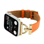 Bracelet de Montre en Cuir Véritable Uni à Boucle Ardillon, pour Apple Watch Series 8&7 45mm, pour Apple Watch Series 8&7 41mm