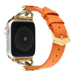 Bracelet de Montre en Cuir Véritable Uni à Boucle Ardillon, pour Apple Watch Series 8&7 45mm, pour Apple Watch Series 8&7 41mm