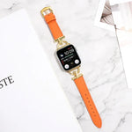 Bracelet de Montre en Cuir Véritable Uni à Boucle Ardillon, pour Apple Watch Series 8&7 45mm, pour Apple Watch Series 8&7 41mm