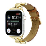 Bracelet de Montre en Cuir Véritable Uni à Boucle Ardillon, pour Apple Watch Series 8&7 45mm, pour Apple Watch Series 8&7 41mm
