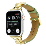 Bracelet de Montre en Cuir Véritable Uni à Boucle Ardillon, pour Apple Watch Series 8&7 45mm, pour Apple Watch Series 8&7 41mm