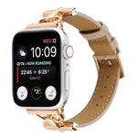 Bracelet de Montre en Cuir Véritable Uni à Boucle Ardillon, pour Apple Watch Series 8&7 45mm, pour Apple Watch Series 8&7 41mm