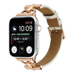 Bracelet de Montre en Cuir Véritable Uni à Boucle Ardillon, pour Apple Watch Series 8&7 45mm, pour Apple Watch Series 8&7 41mm