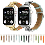 Bracelet de Montre en Cuir Véritable Uni à Boucle Ardillon, pour Apple Watch Series 8&7 45mm, pour Apple Watch Series 8&7 41mm