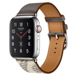 Bracelet de Montre en Cuir à Motif Sérigraphié, Pour Apple Watch Series 7 41mm / 6 & SE & 5 & 4 40mm / 3 & 2 & 1 38mm, Pour Apple Watch Series 8&7 41mm / SE 2&6&SE&5&4 40mm / 3&2&1 38mm