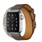 Silk Screen Pattern Leather Watchband, For Apple Watch Series 7 41mm / 6 & SE & 5 & 4 40mm / 3 & 2 & 1 38mm, For Apple Watch Ultra 49mm / Series 8&7 45mm / SE 2&6&SE&5&4 44mm / 3&2&1 42mm, For Apple Watch Series 8&7 41mm / SE 2&6&SE&5&4 40mm / 3&2&1 38...