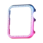 Boîtier de protection en alliage d'aluminium avec strass pour Apple Watch Series 9 / 8 / 7 45mm, pour Apple Watch Series SE 2025&SE 2&6&SE&5&4 44mm, pour Apple Watch Series 3&2&1 42mm, pour Apple Watch Series 9 / 8 / 7 41mm