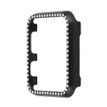 Boîtier de protection en alliage d'aluminium avec strass pour Apple Watch Series 9 / 8 / 7 45mm, pour Apple Watch Series SE 2025&SE 2&6&SE&5&4 44mm, pour Apple Watch Series 3&2&1 42mm, pour Apple Watch Series 9 / 8 / 7 41mm