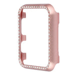 Boîtier de protection en alliage d'aluminium avec strass pour Apple Watch Series 9 / 8 / 7 45mm, pour Apple Watch Series SE 2025&SE 2&6&SE&5&4 44mm, pour Apple Watch Series 3&2&1 42mm, pour Apple Watch Series 9 / 8 / 7 41mm
