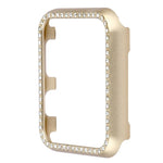 Boîtier de protection en alliage d'aluminium avec strass pour Apple Watch Series 9 / 8 / 7 45mm, pour Apple Watch Series SE 2025&SE 2&6&SE&5&4 44mm, pour Apple Watch Series 3&2&1 42mm, pour Apple Watch Series 9 / 8 / 7 41mm