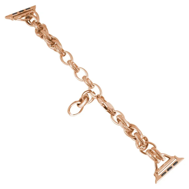 Bracelet de montre à maillons torsadés en métal ondulé, Pour Apple Watch Ultra 49mm / Series 8&7 45mm / SE 2&6&SE&5&4 44mm / 3&2&1 42mm, Pour Apple Watch Series 8&7 41mm / SE 2&6&SE&5&4 40mm / 3&2&1 38mm