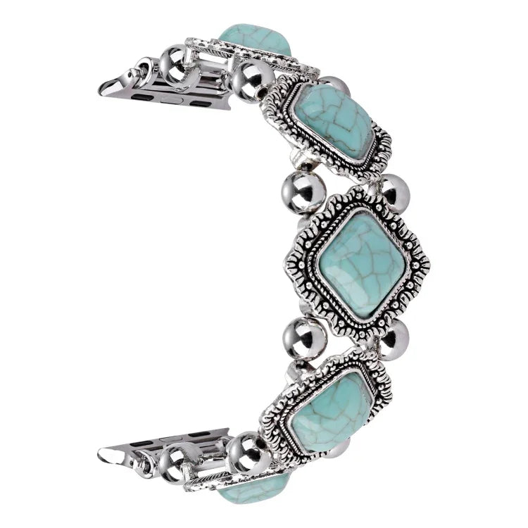Bracelet de montre en métal rétro en pierre de pin, pour Apple Watch Ultra 49 mm / Series 8&7 45 mm / SE 2&6&SE&5&4 44 mm / 3&2&1 42 mm, pour Apple Watch Series 8&7 41 mm / SE 2&6&SE&5&4 40 mm / 3&2&1 38 mm