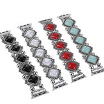 Bracelet de montre en métal rétro en pierre de pin, pour Apple Watch Ultra 49 mm / Series 8&7 45 mm / SE 2&6&SE&5&4 44 mm / 3&2&1 42 mm, pour Apple Watch Series 8&7 41 mm / SE 2&6&SE&5&4 40 mm / 3&2&1 38 mm