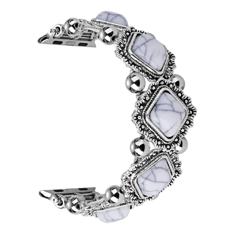 Bracelet de montre en métal rétro en pierre de pin, pour Apple Watch Ultra 49 mm / Series 8&7 45 mm / SE 2&6&SE&5&4 44 mm / 3&2&1 42 mm, pour Apple Watch Series 8&7 41 mm / SE 2&6&SE&5&4 40 mm / 3&2&1 38 mm